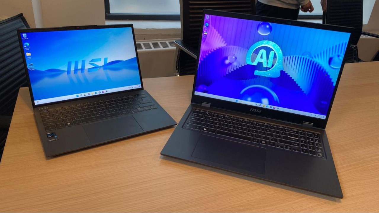 2 mẫu laptop Prestige 16 AI Studio và Prestige 13 AI Evo mới của MSI được trang bị dòng chip Intel Core Ultra. Nguồn: Intel.